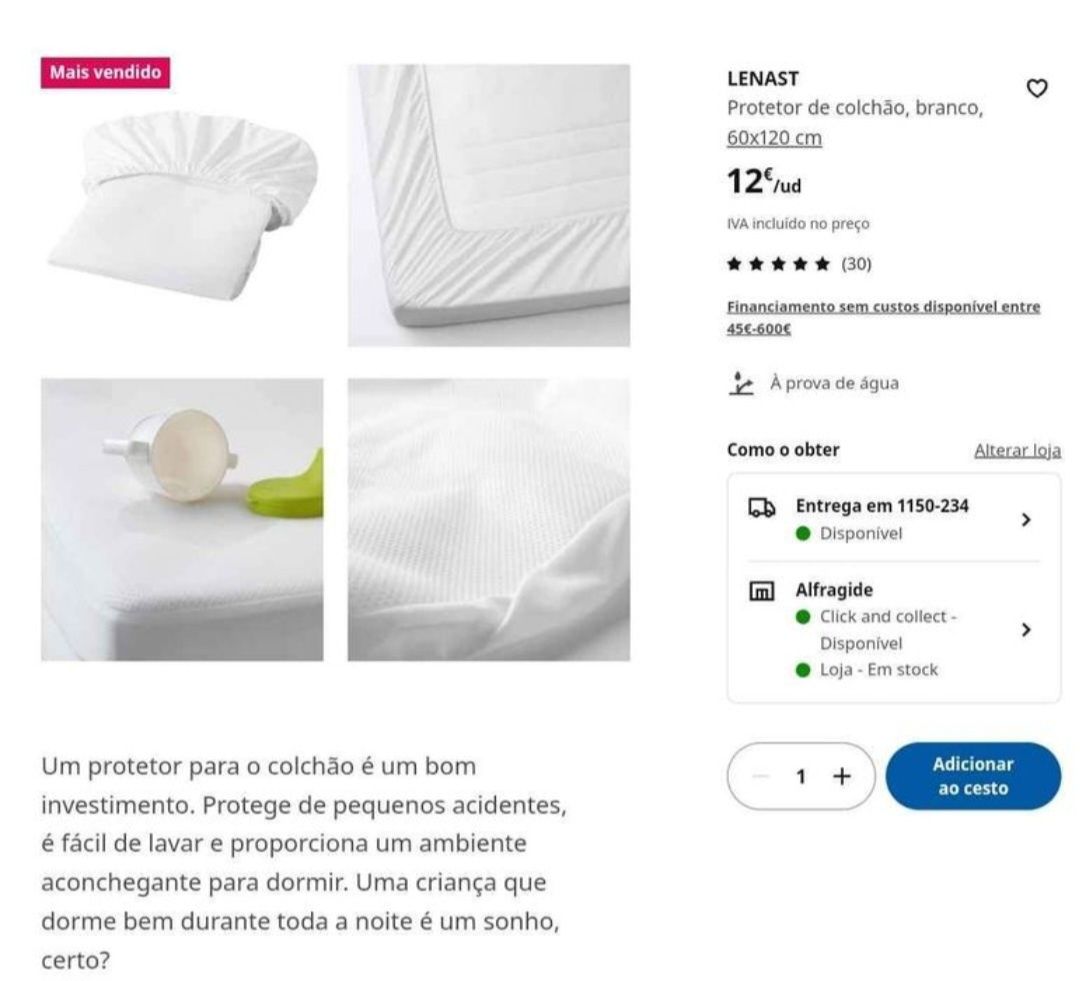 Cama de berco com colchão novo