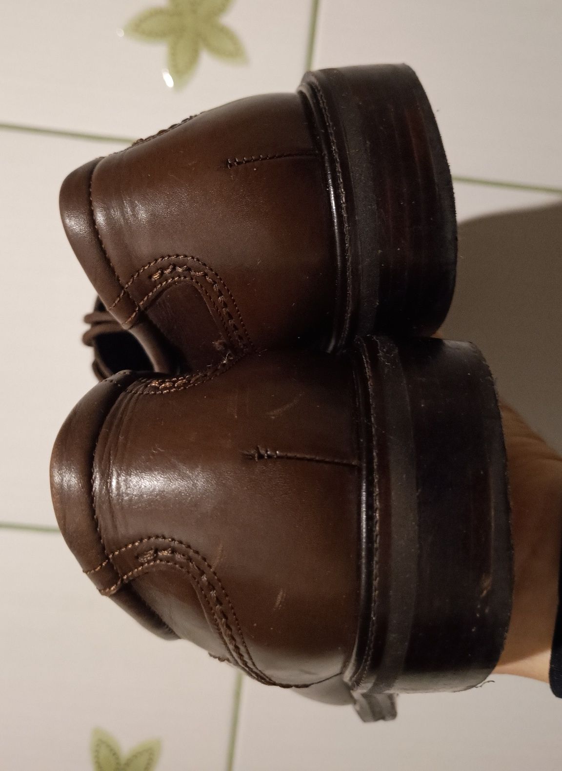 ECCO  Duńskie eleganckie męskie półbuty skórzane, 100% Skóra, Roz. 40