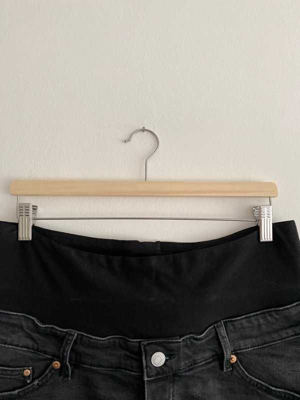 Czarne szorty spodenki jeansowe ciążowe dżinsowe H&M mama M 38 40