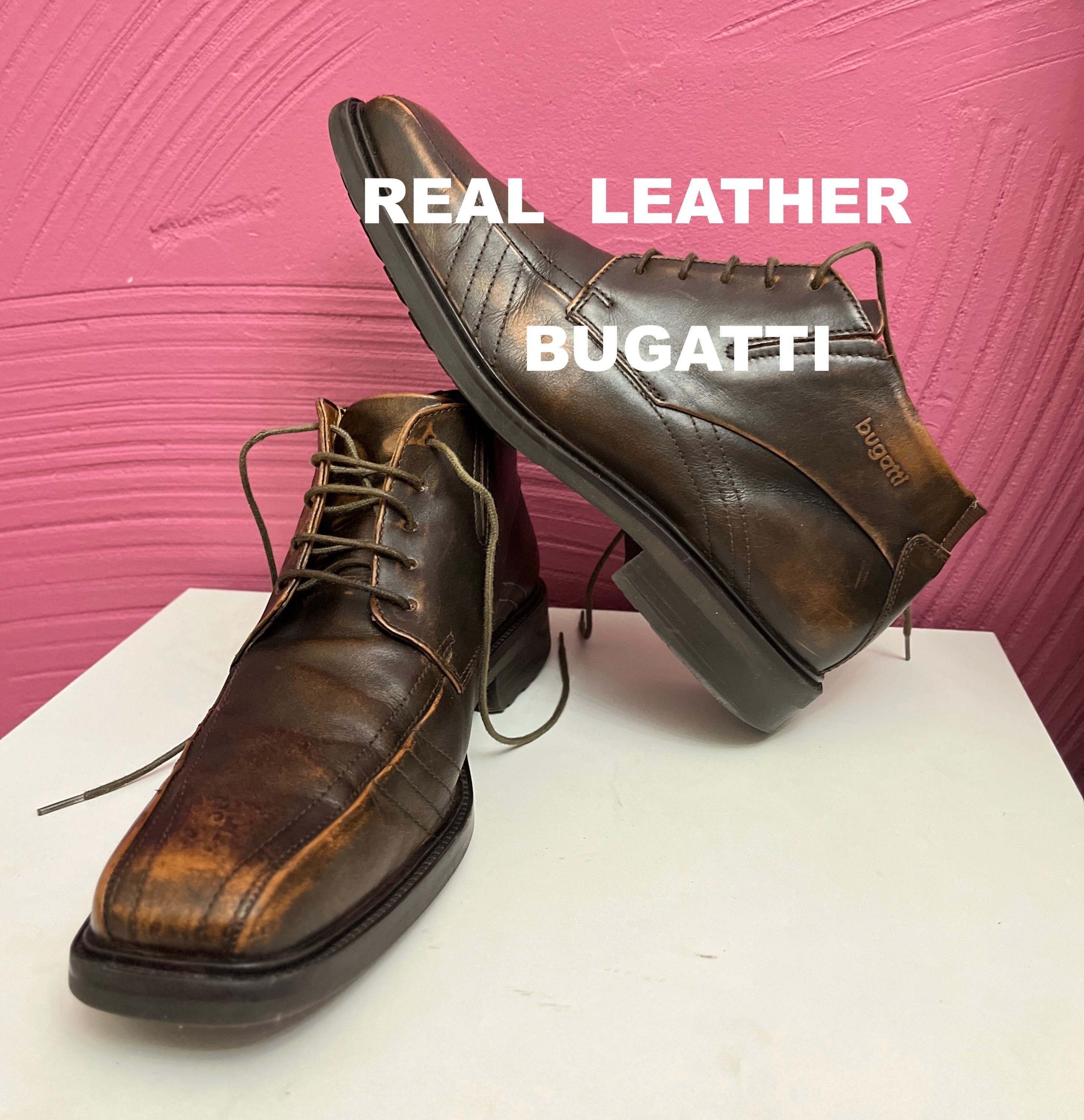 Bugatti Real Leather stylizowane półbuty męskie 40