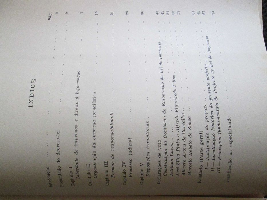 Lei de Imprensa - Projeto, de 1974