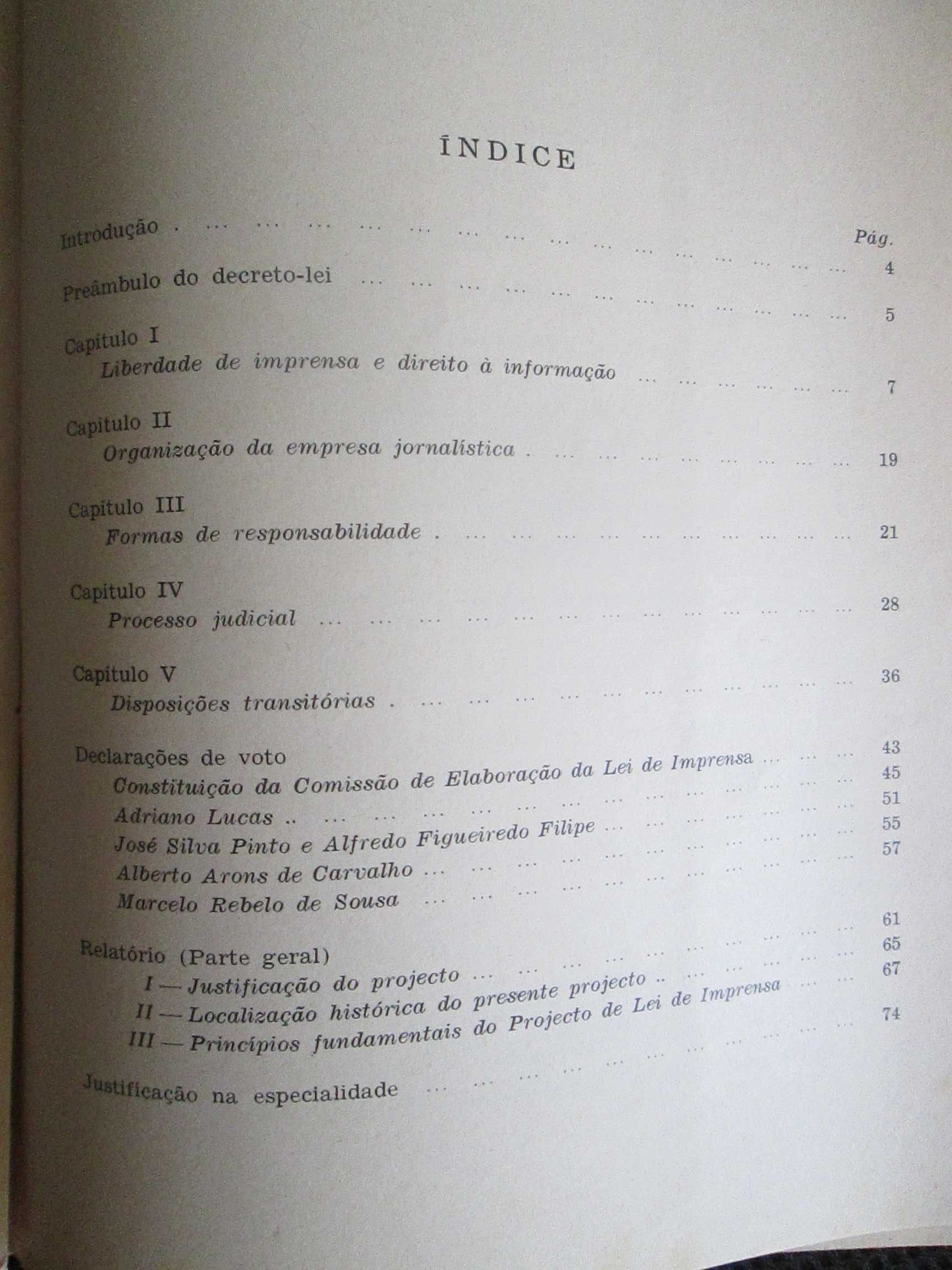 Lei de Imprensa - Projeto, de 1974