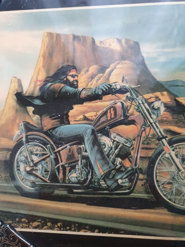 Obrazek z zegarem Ghostrider motocykl Herley Davidson