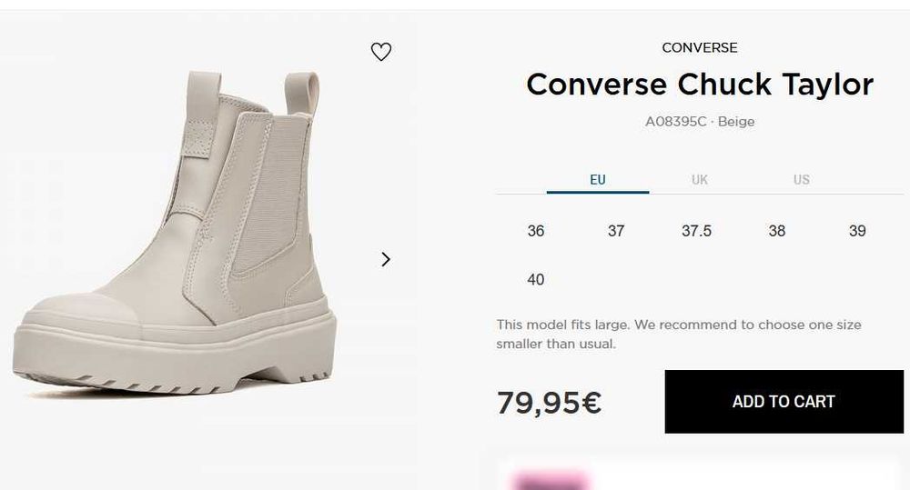 Жіночі чобітки Converse Chuck Taylor All Star, 39р