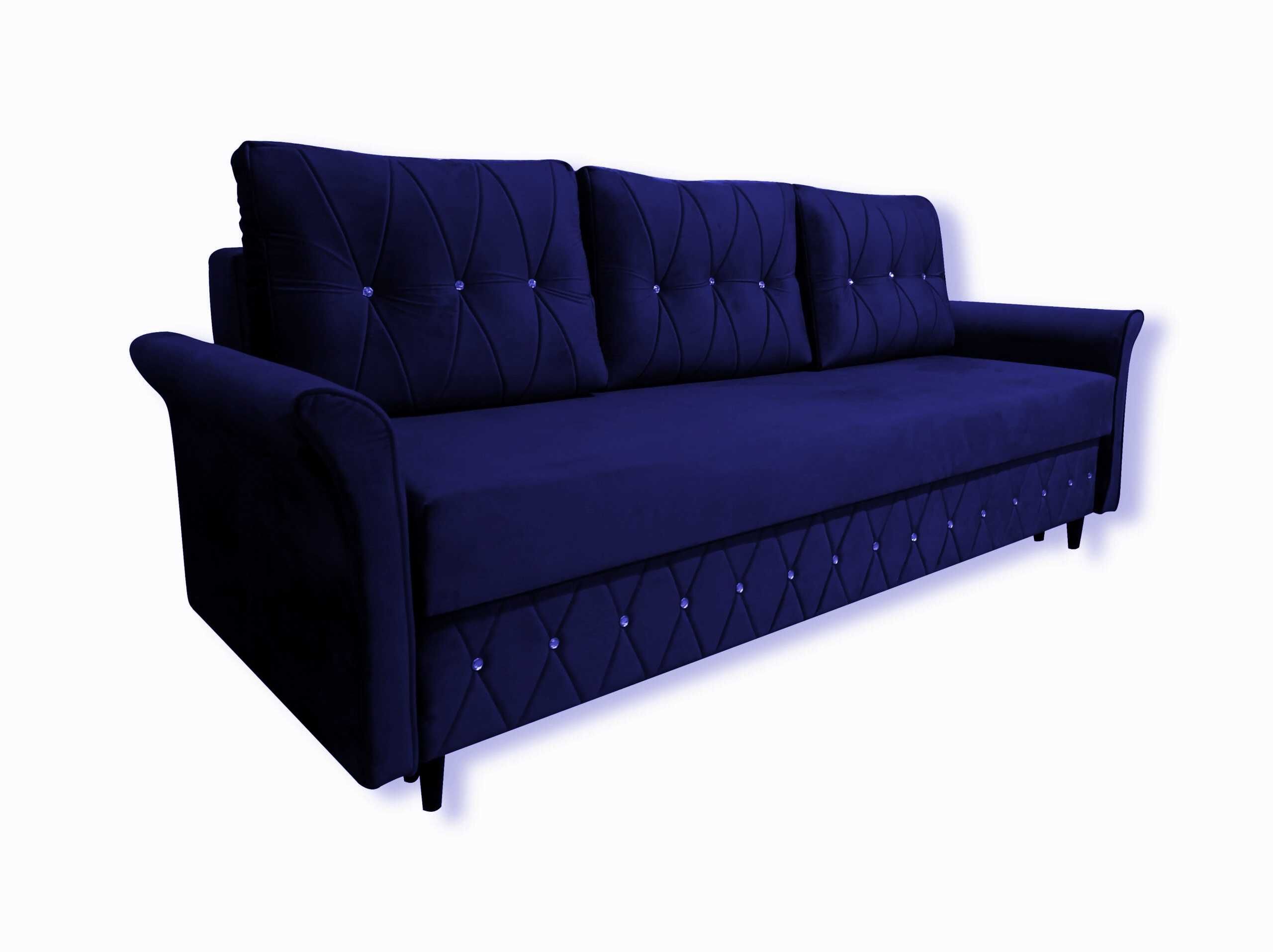 Kanapa Glamour Sofa pojemnik Funkcja spania Kryształ otwierana