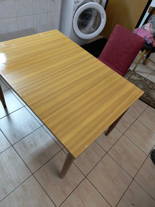 PRL Stół z Fotelami Oryginalny