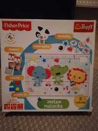 Zestaw maluszka Fisher Price +2l i zegar słoń 18m +gratis