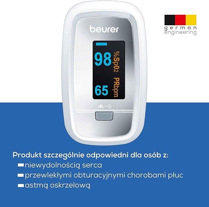 Pulsoksymetr Beurer Pulsometr Tętno Napalcowy PO 30