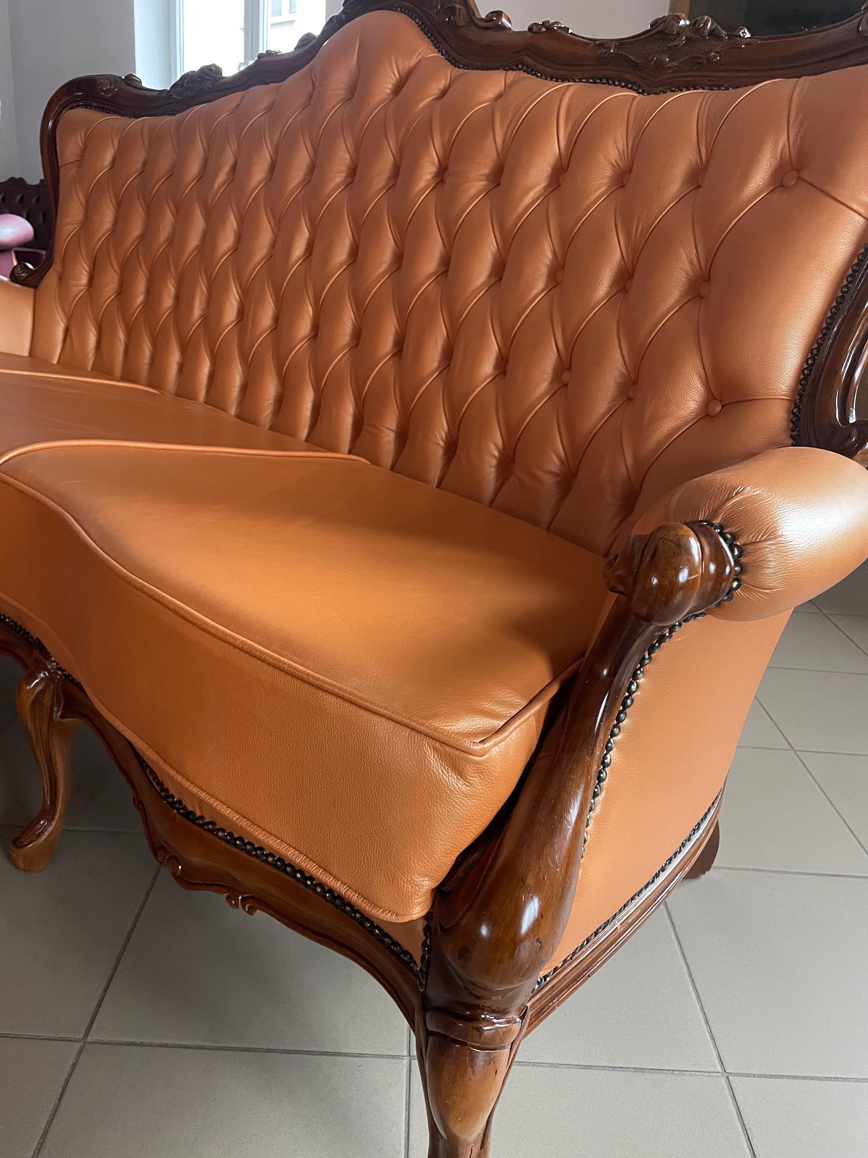 Komplet stylowy sofa plus dwa fotele