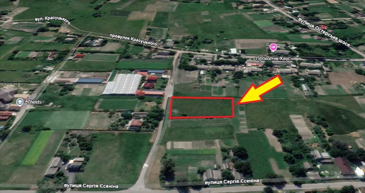Продам ділянку 26 соток, під забудову, жила вулиця, с. Семиполки