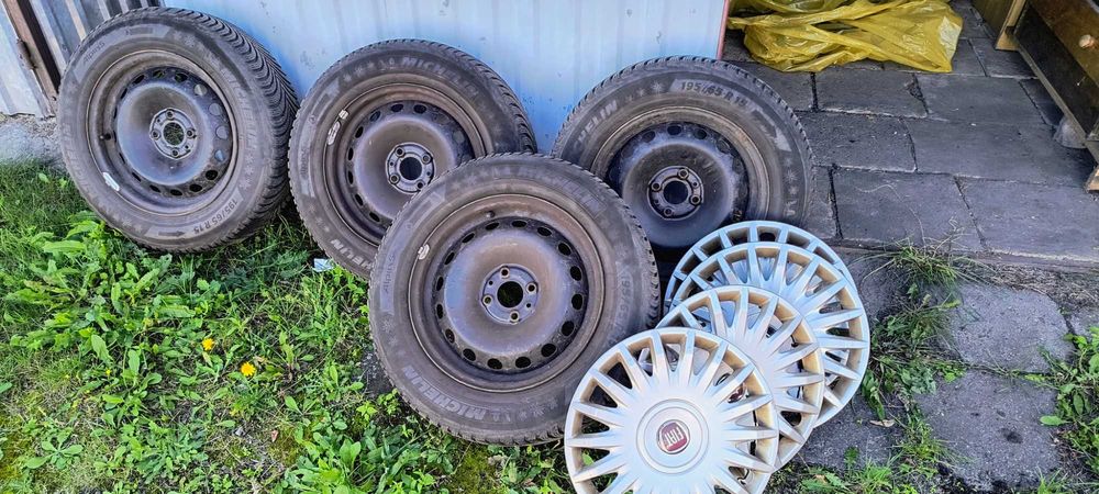 Koła 15 FIAT ,opony zimowe MICHELIN 195x65x15
