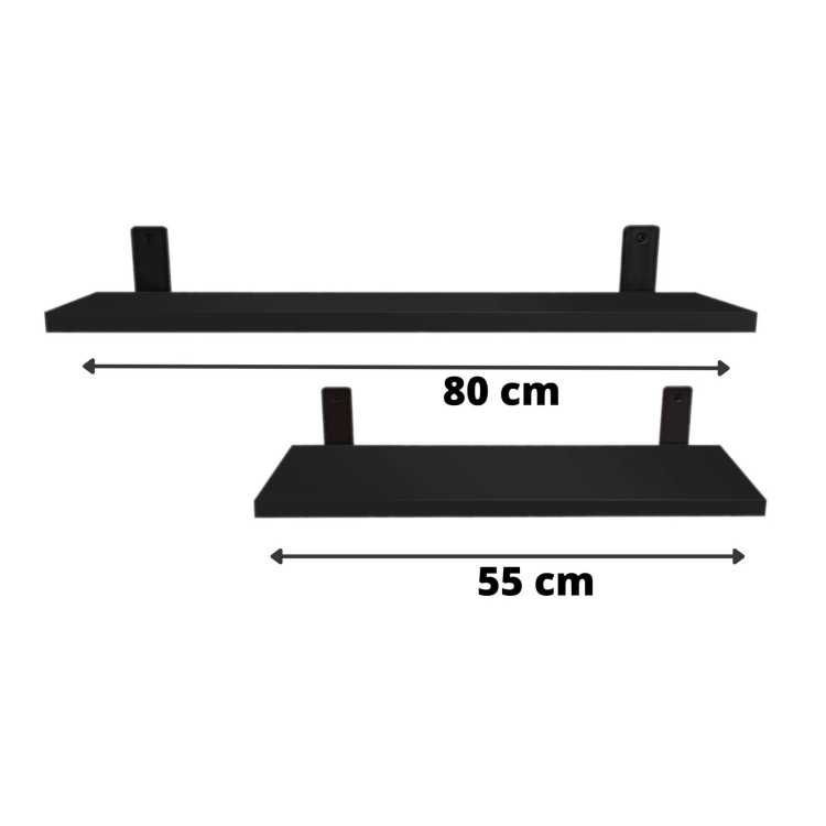 Półki czarne 80cm i 55cm NOWE