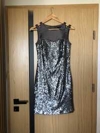 Srebrna sukienka z cekinami Orsay