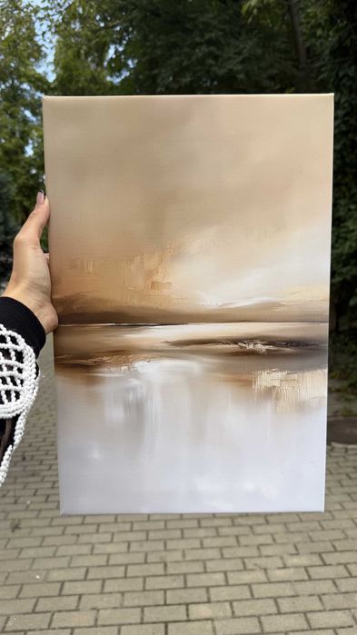 Obraz na płótnie beżowa abstrakcja 40x60