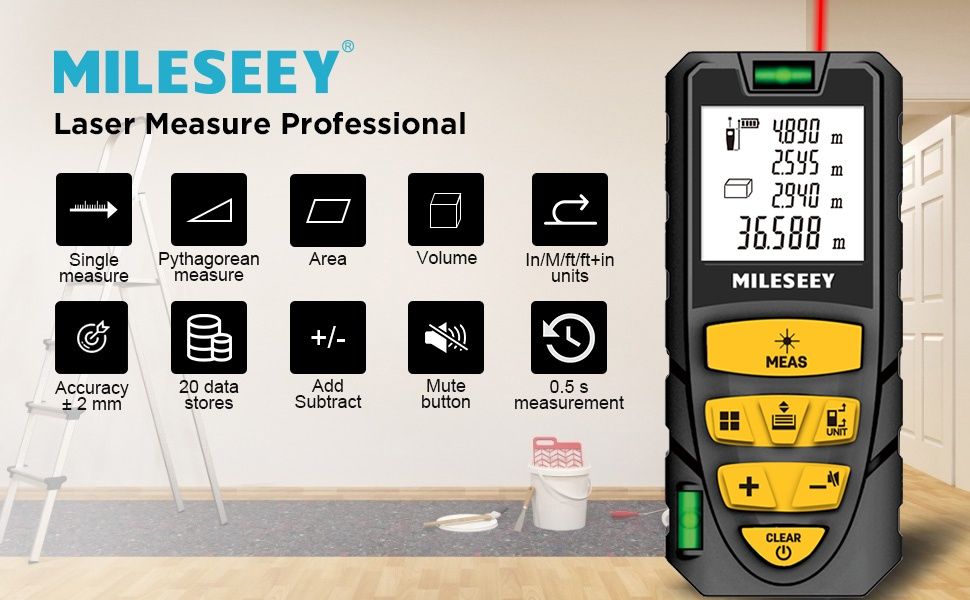 Medidor A laser de distância Mileseey S2 40 metros SELADO