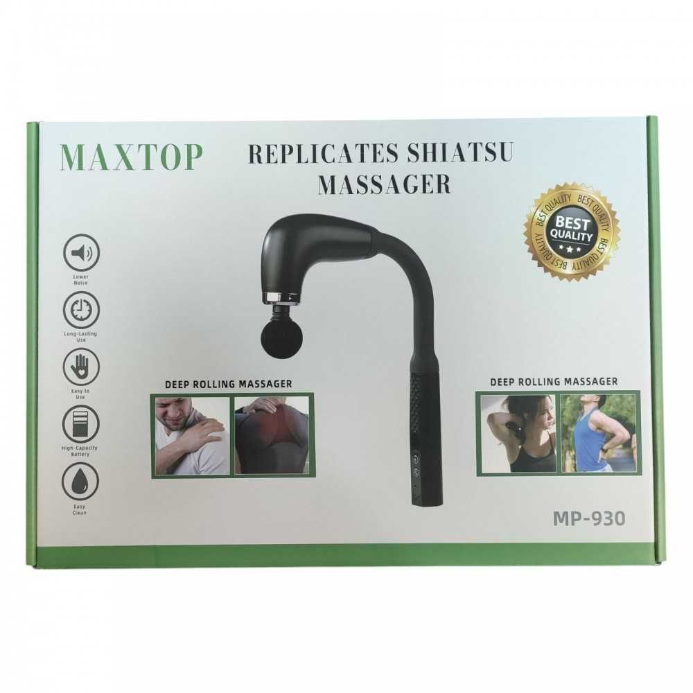 Массажер Аккумуляторный U-образный для тела 4 насадки Maxtop MP-930