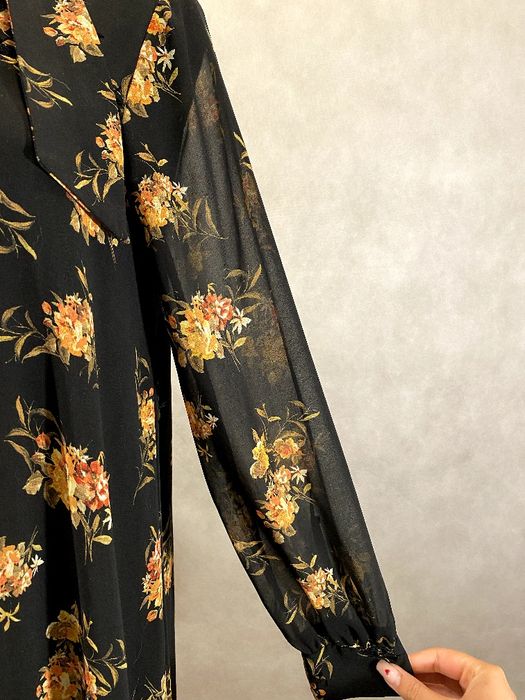 Sukienka mini zara luźna oversize S M 36 38 kwiaty prosta elegancka