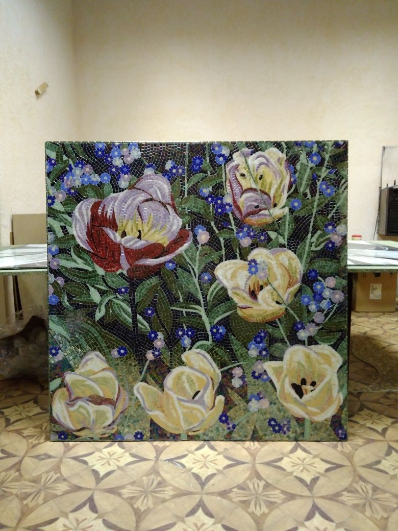 Картина из мозаики. Мозаичное панно.