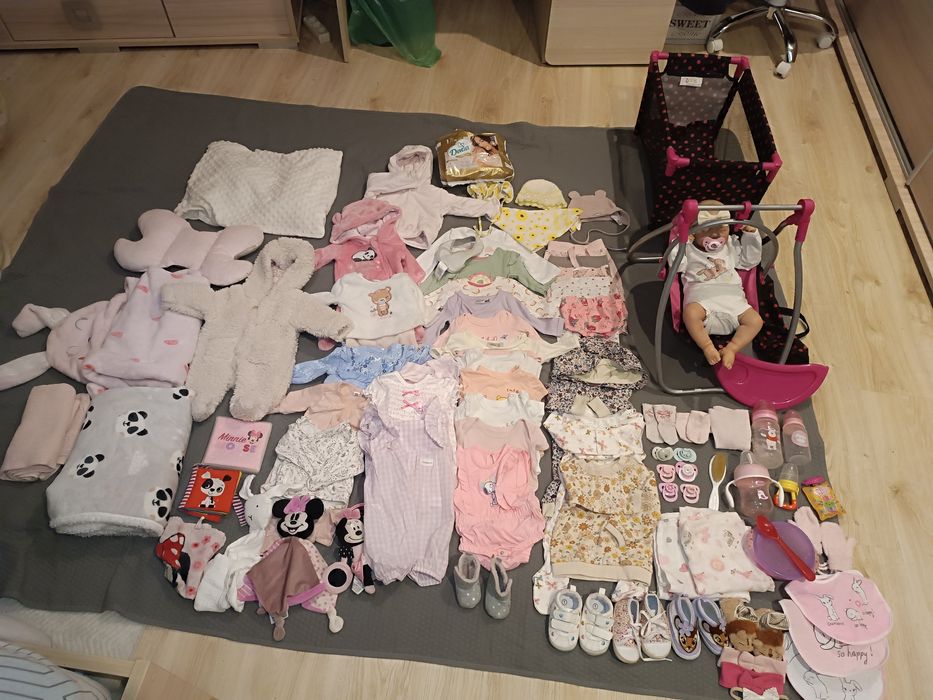 Piękna lalka reborn prezent bobas 45 cm plus akcesoria ,ubranka ,kołys
