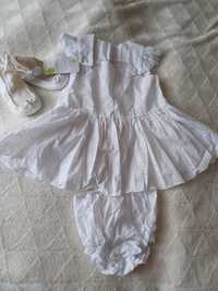 Sukienka biala ażurowa 62-68 dziewczynka