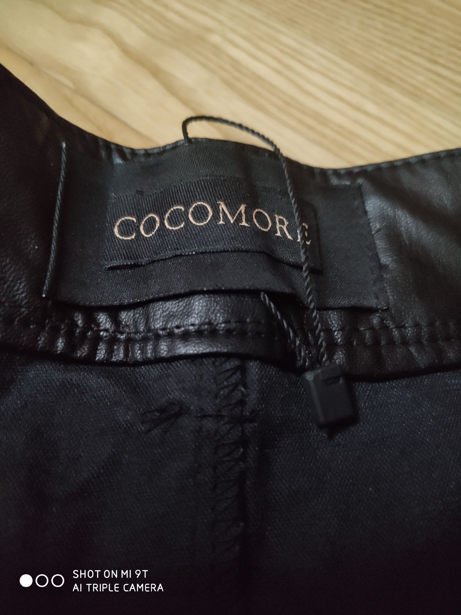 COCOMORE spodnie damskie eko skóra woskowane nowe wysoki stan