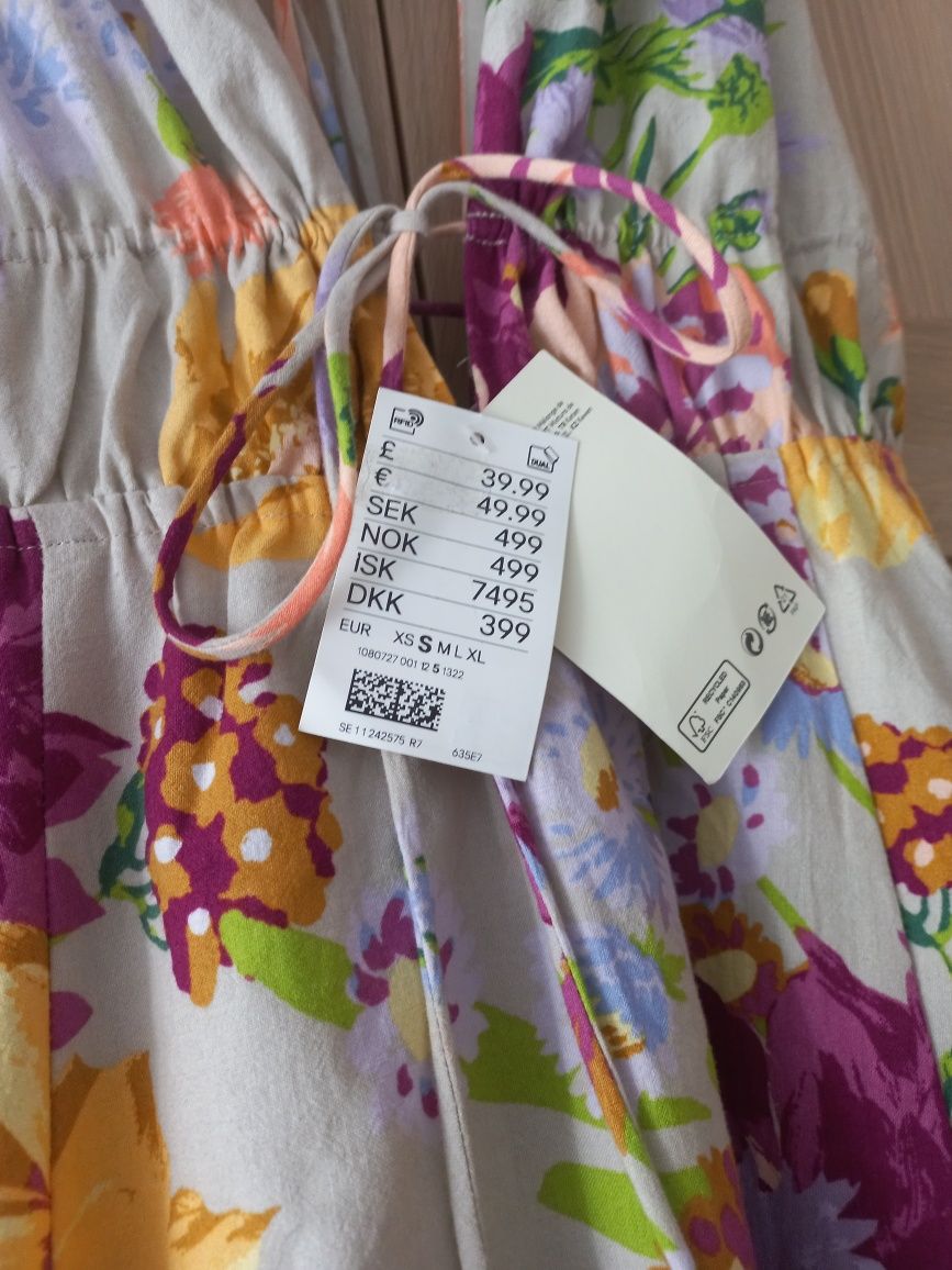 Sukienka floral print H&M roz S len