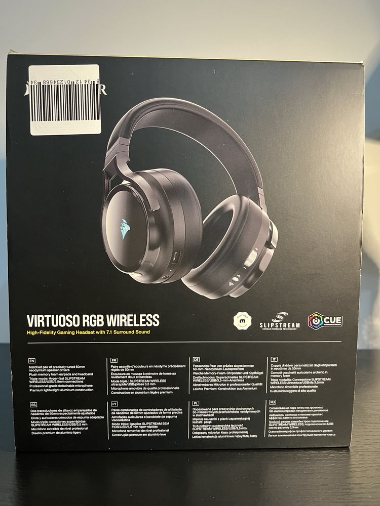 Słuchawki Corsair Virtuoso RGB bezprzewodowe