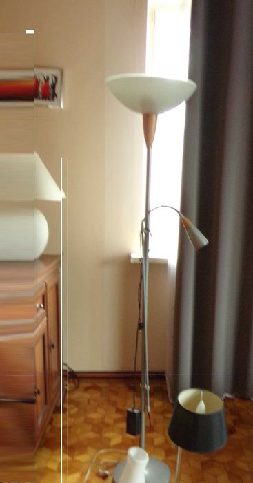 DUŻA Lampa Stojąca podłogowa jysk XXL srebrna lampka nocna Ikea