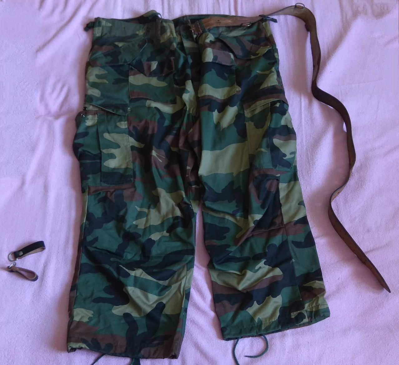 Spodnie bojówki z pasem wojskowe militarne moro XXXL USA