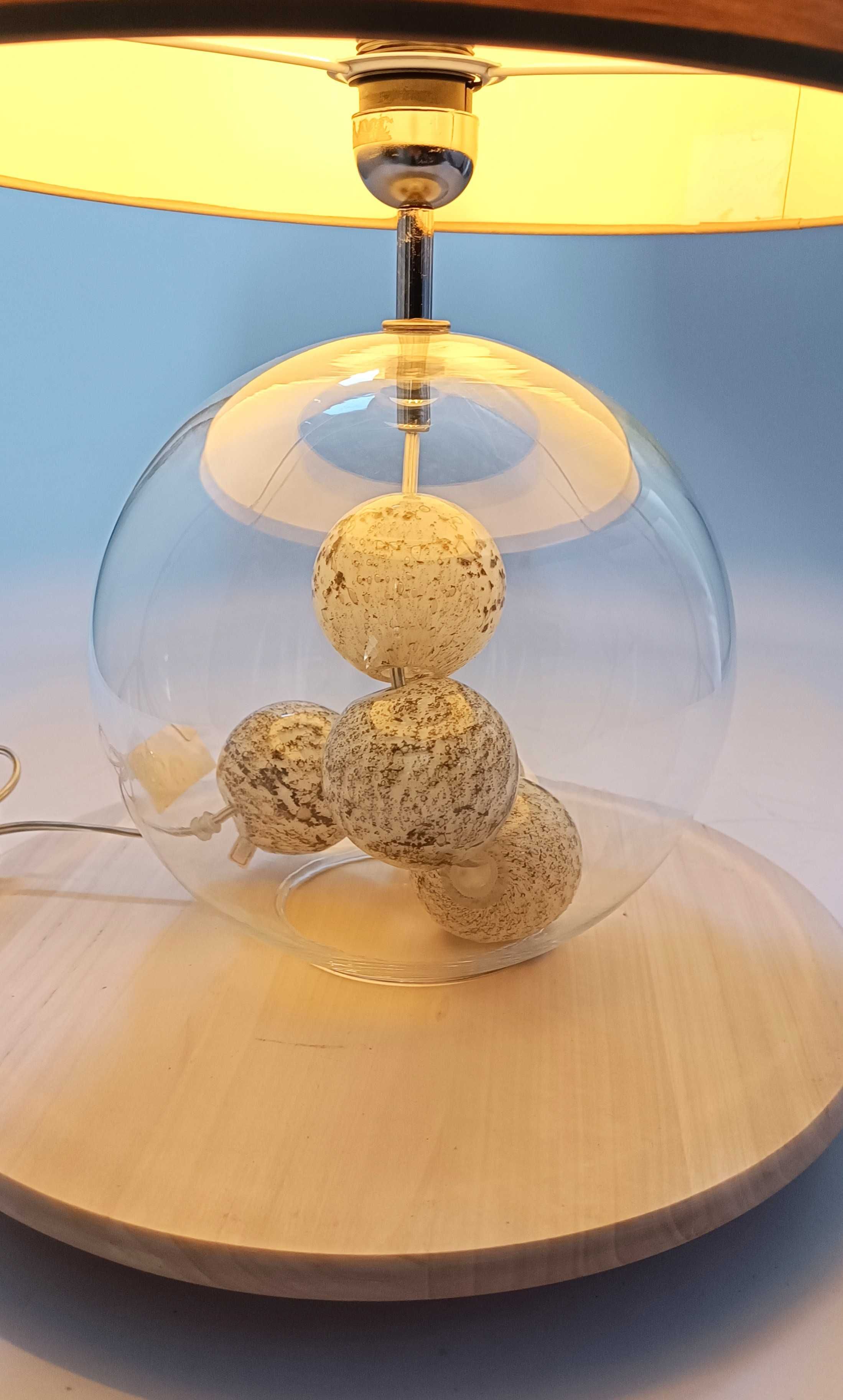Base de Candeeiro em vidro com pequenas bolas Volcano Branco
