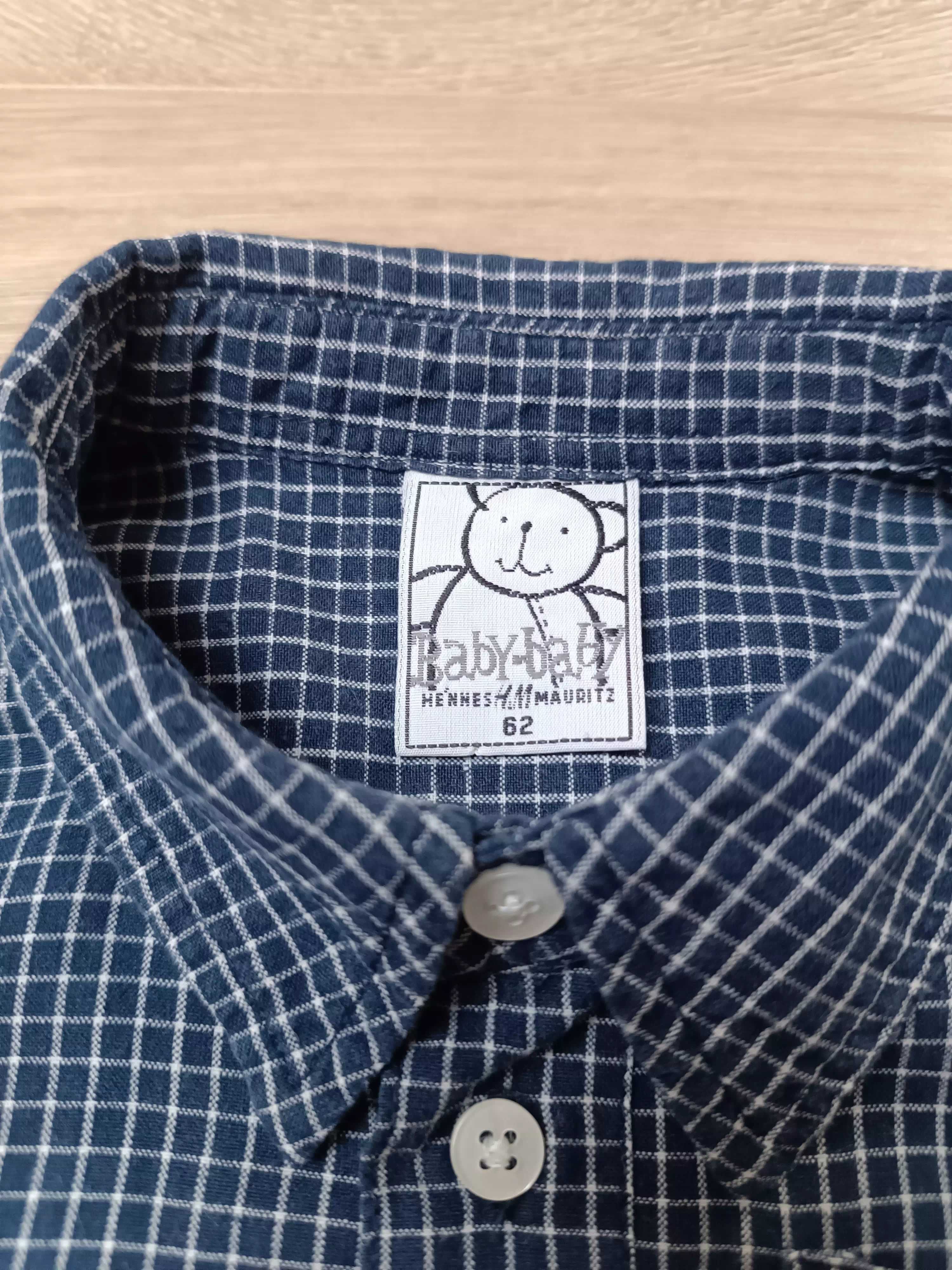 Koszula bawełna kratka kołnierzyk długi rękaw 'H&M' 62
