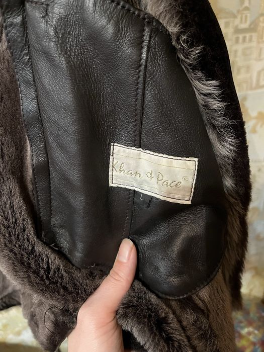 Натуральная меховая женская дубленка,коричневого цвета.Размер L