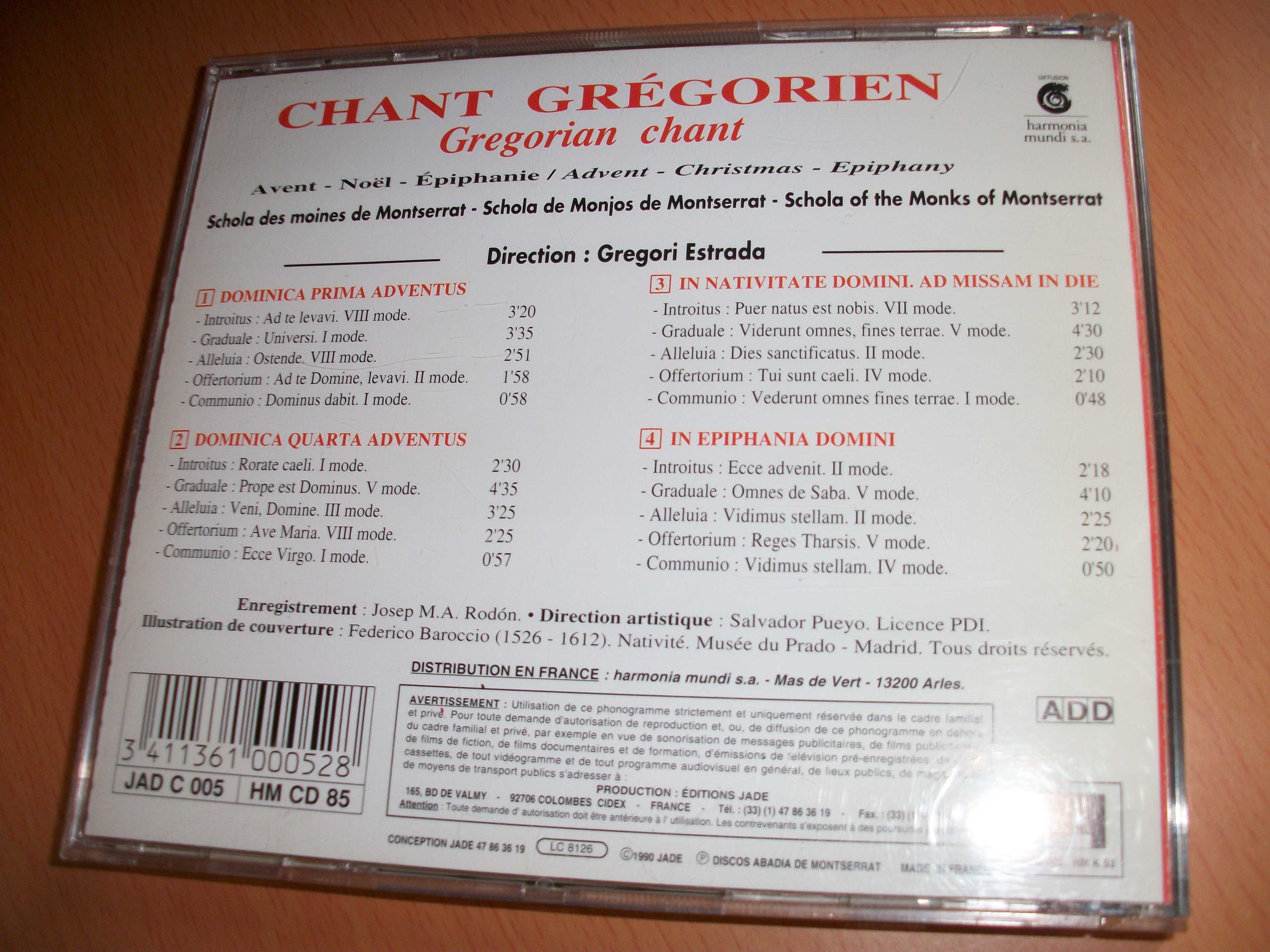 CD Gregorian Chant: Advent - Christmas - Epiphany
