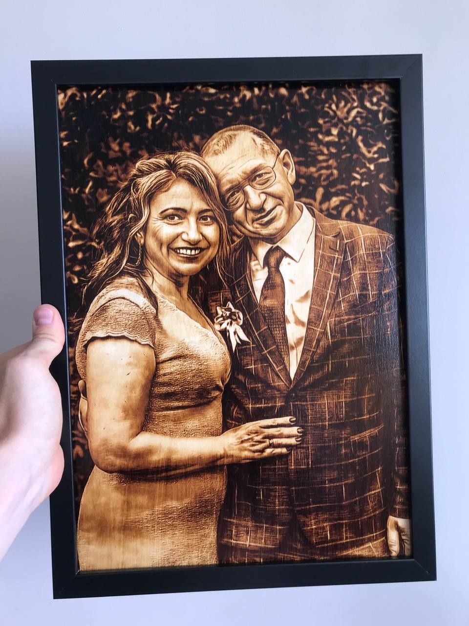 Portret ze zdjęcia na zamówienie, wypalany w drewnie odbiór WARSZAWA‼️
