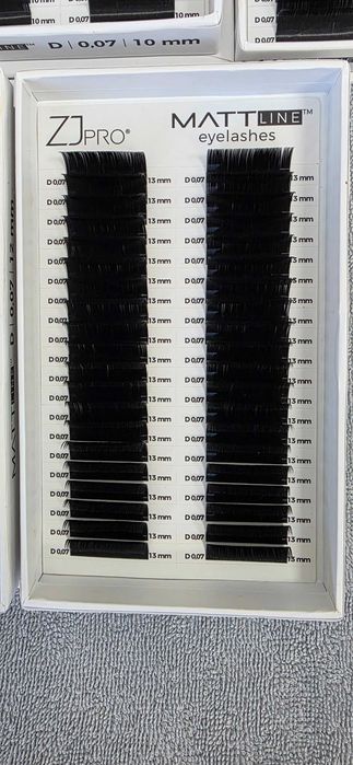 Rzęsy ZJpro matt line Skręt D, grubość 0,07 czrne