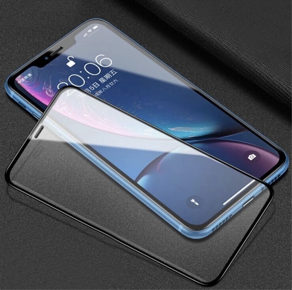 Iphone 14 PRO Max - Szkło hybrydowe miękkie, czarna ramka