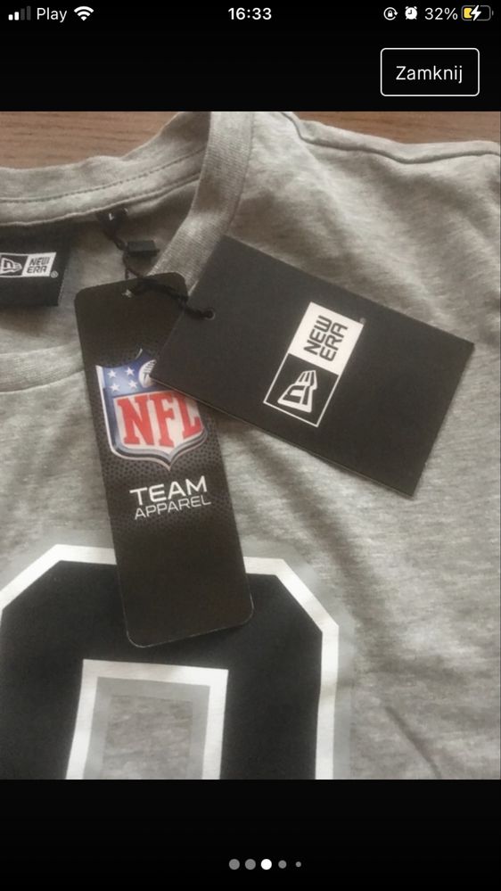 Szara koszulka raiders L new era