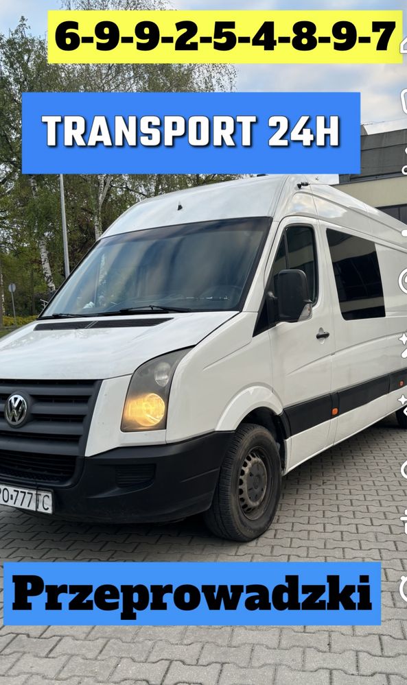 Przeprowadzki transport 24h volkswagen crafter maxi