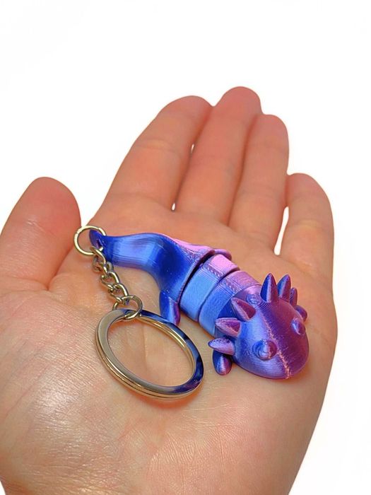 Breloczek 3D - Ruchomy Aksolotl Kolorowy! Brelok na prezent do kluczy!