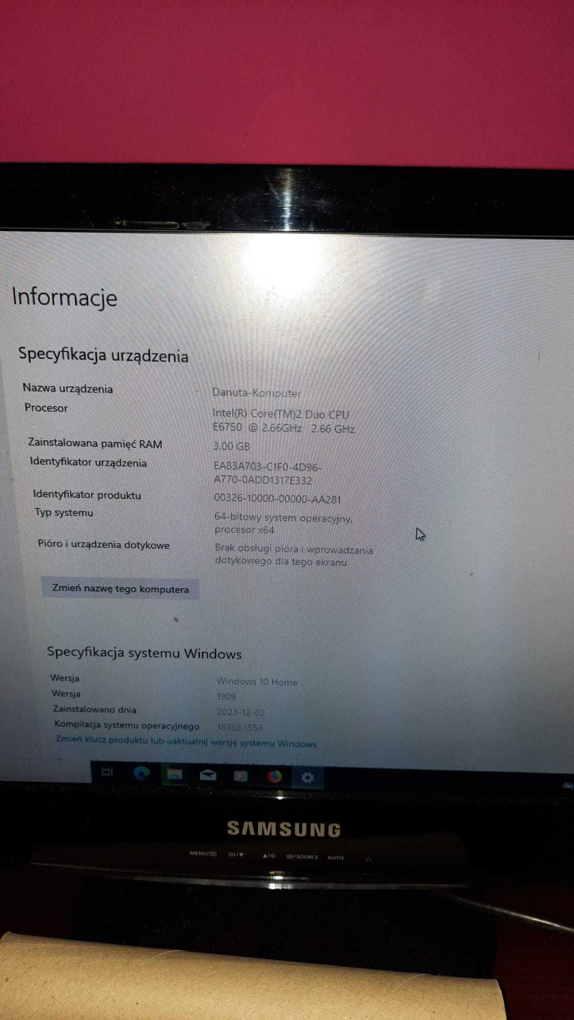Dell Optiplex 755 - 2x2,66 Ghz, 3 Gb Ram, 80 Gb HDD + Monitor Samsung