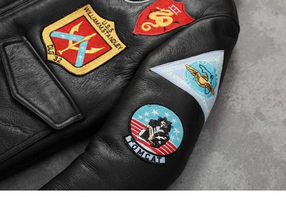 Nowa kurtka skórzana Top Gun nowa prawdziwa skóra na kożuszku zimowa