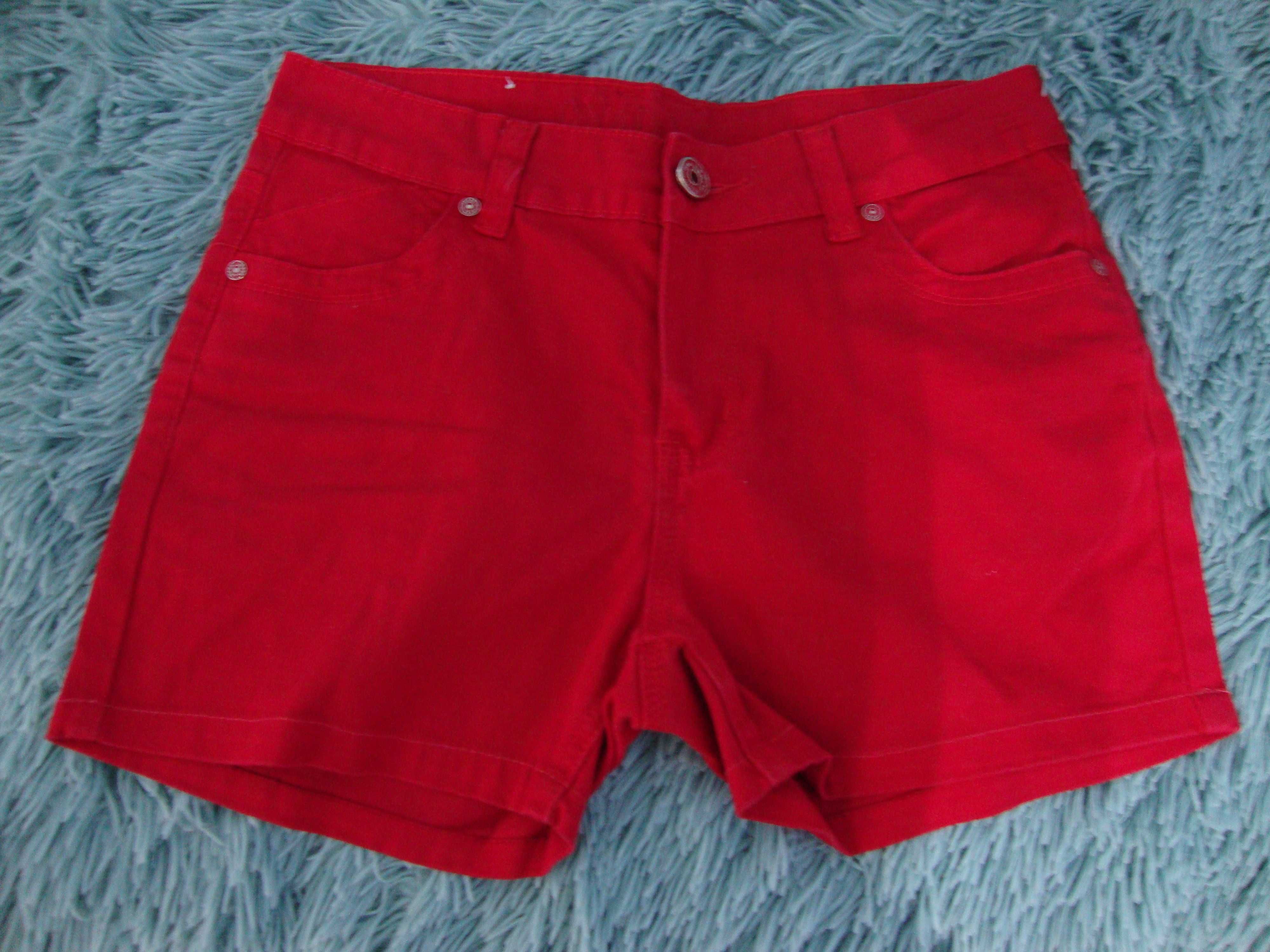 Spodenki krótkie jeansowe czerwone rozmiar M