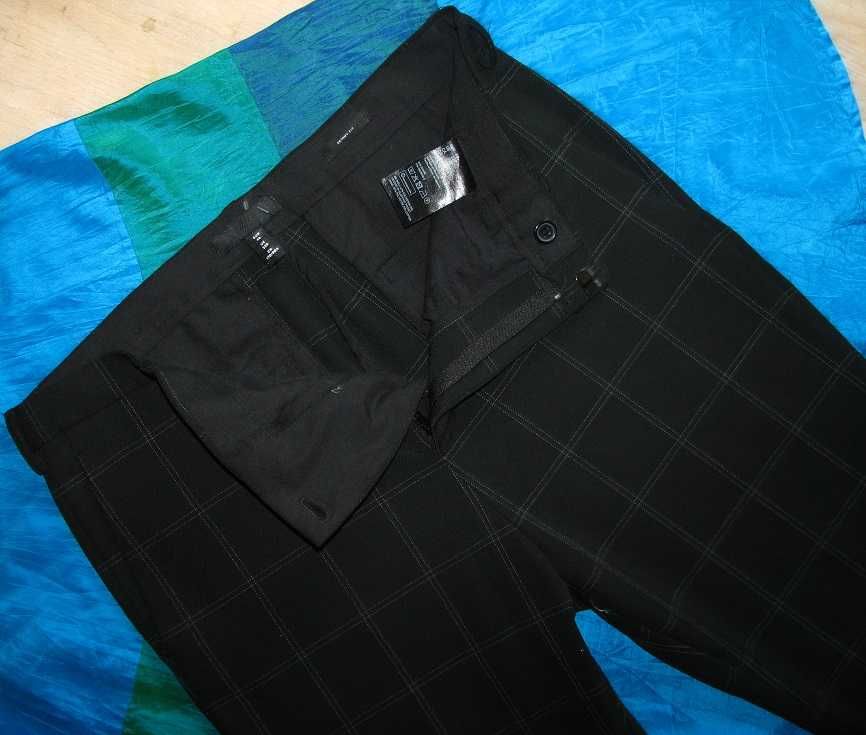 spodnie czarny skinny kratka H&M 40