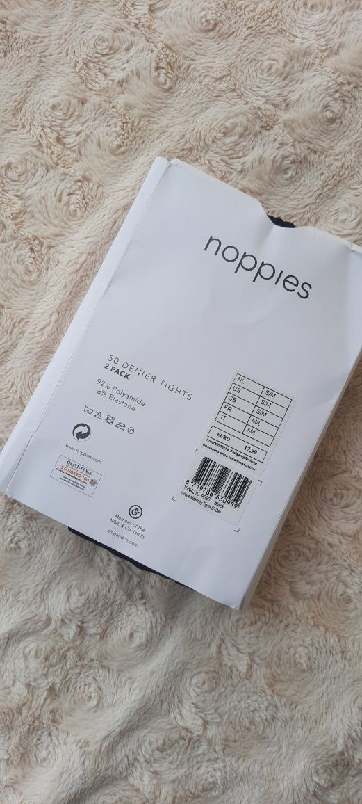 Nowe czarne rajstopy ciążowe 2 pack noppies 50 den rozmiar S/M