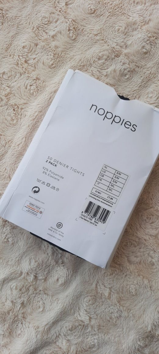 Nowe czarne rajstopy ciążowe 2 pack noppies 50 den rozmiar S/M