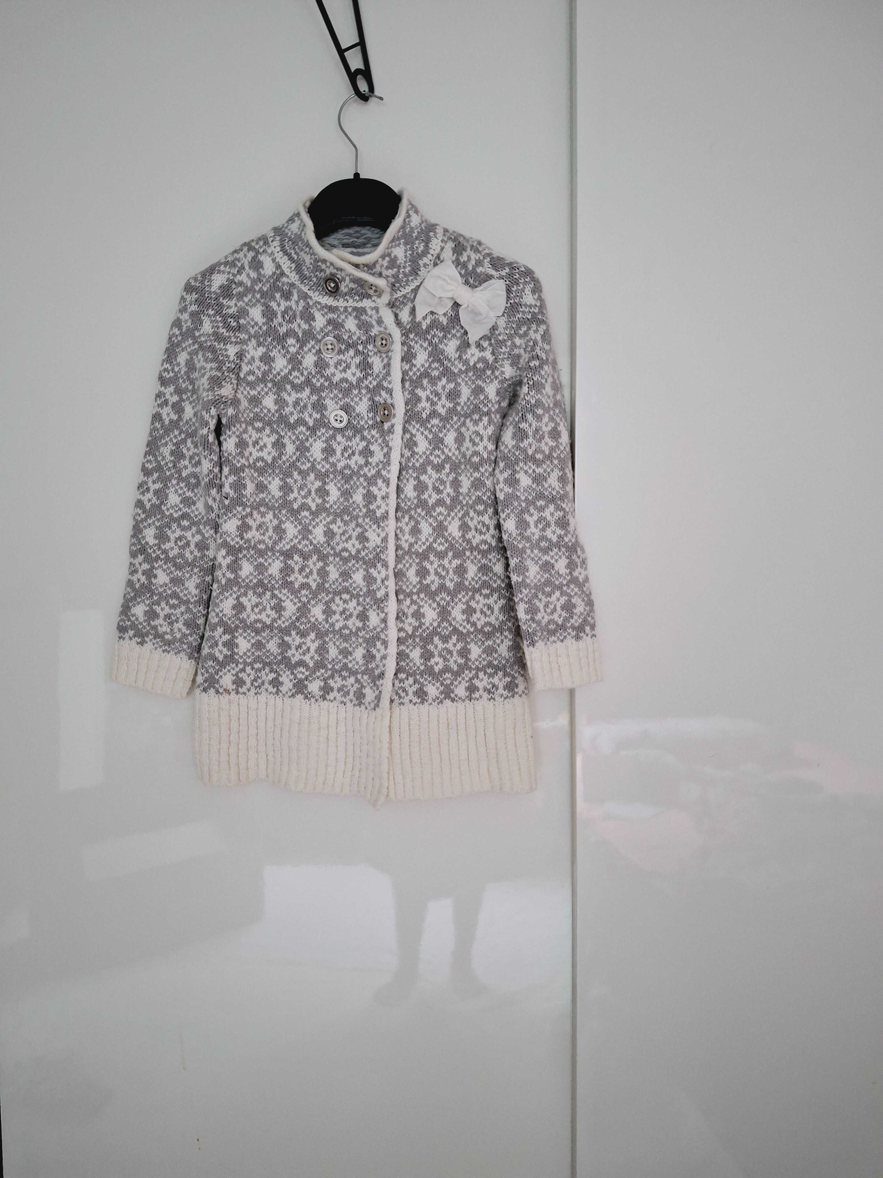 Sweter kardigan Tahari z ozdobną kokardką 7-8 lat 122-128 cm