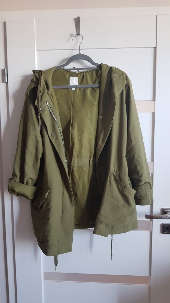 H&m kurtka parka khaki oversize r L 175/104A