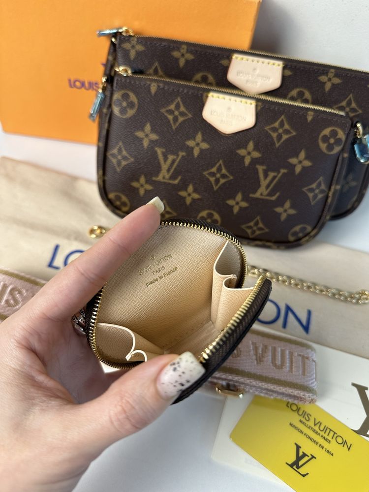 Torebka damska skórzana listonoszka Louis Vuitton Multi Pochette skóra