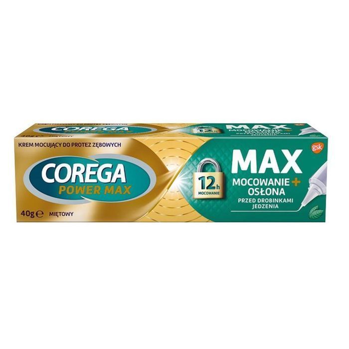 Corega Power Max krem mocujący do protez o miętowym smaku 40g