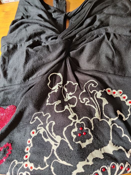 Túnica, manga comprida, preta, Desigual, S